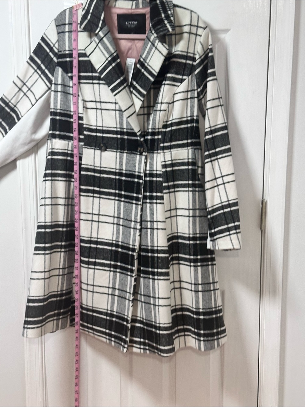 torrid Black and White Plaid Pea Coat